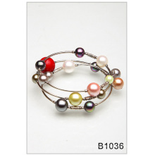 Pulsera de cristal colorido de la perla (B1036)